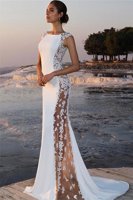 Sexy Trumpet/Mermaid Appliques Jewel Straps Teenage Long Online Prom Dress Sale | Suzhoudress UK