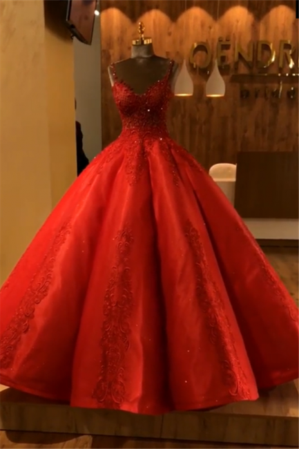 Red Straps Summer Ball Gown Appliques Open Back Prom Dress UKes UK with Beading