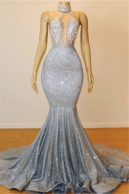 Sexy Trumpet/Mermaid Halter Teenage Floor-Length Long Online Prom Dress Sale | Suzhoudress UK