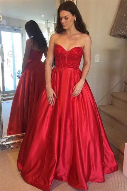 Elegant Sweetheart Sleeveless Lace Appliques Fitted Floor-Length Exclusive Prom Dresses UK | New Styles