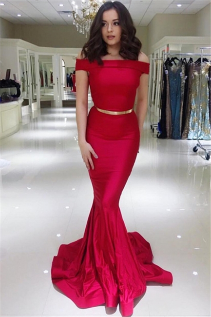 Elegant Off-The-Shoulder Mermaid Prom Dresses Long Womens Evening Party Gowns