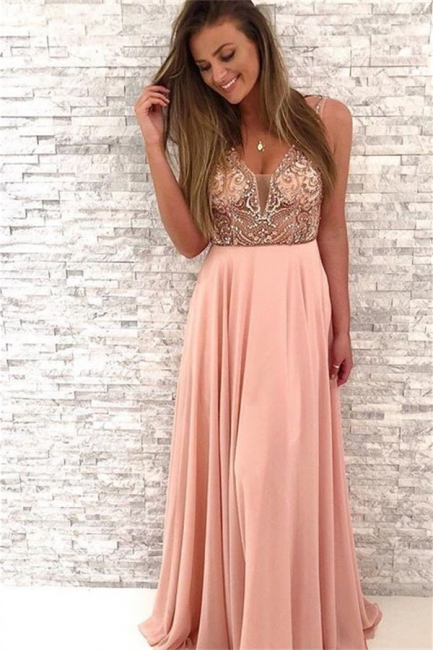 Sequin Straps Lace Appliques Prom Dresses |  Sleeveless Evening Dresses