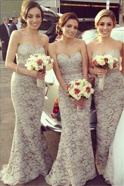 Lace  Bridesmaid Dresses Sweetheart Floor Length Charming Sexy Party Dress