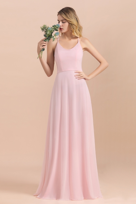 Dreamful Straps Aline Pink Wedding party Dress Beach Wedding Wear Dress