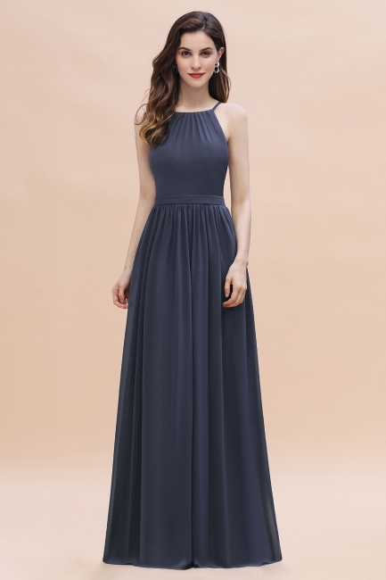 Elegant Sleeveles Chiffon Evening Maxi Dress Soft Chiffon Bridesmaid Dress