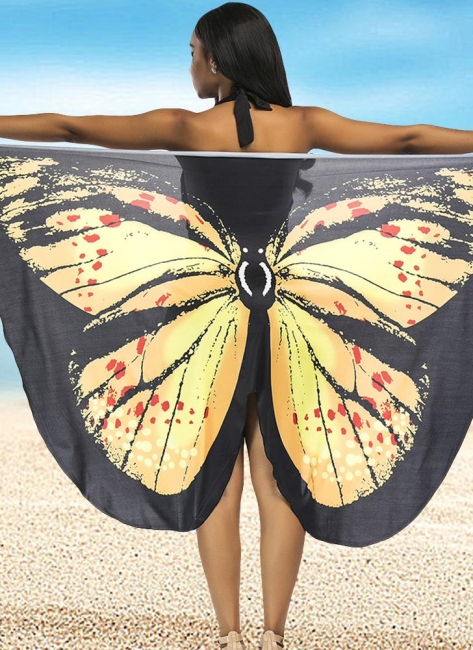 Modern Women Summer Print Long Kimono Cardigan Elegant Loose Beach Cover Up Outwear