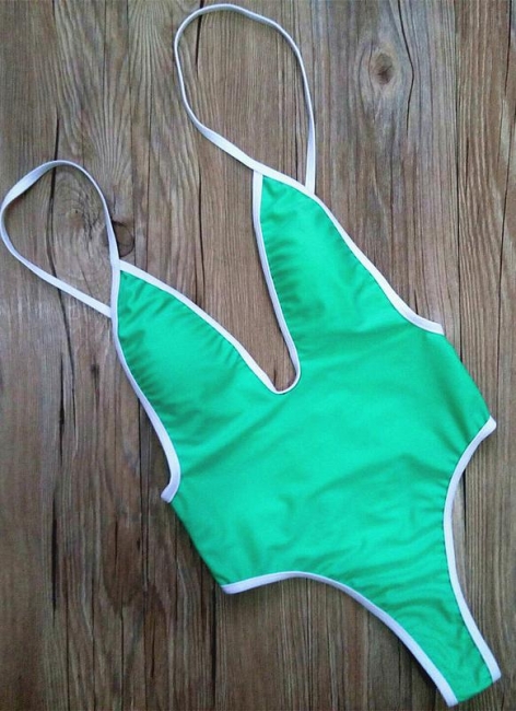 Women One-piece Bathing Suit UK Solid High Cut Thong Monokini Swimsuits UK Bathing Suit UK