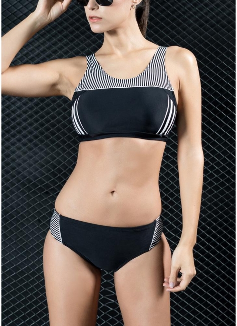 Women Sporty Bikini Set UK Striped Cropped Tank Top Tank Tops Bathing Suit UK Swimsuits UK