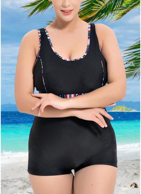 Plus Size Printed Sports Swimsuit
