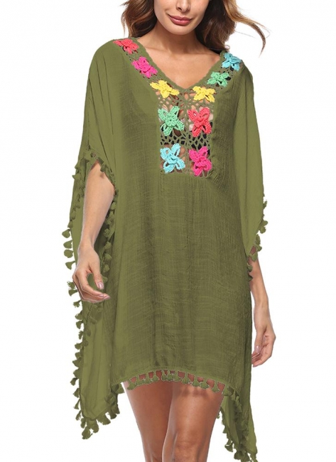 Crochet Lace Hollow Out Bohemian Loose Beach Wear Cover-up