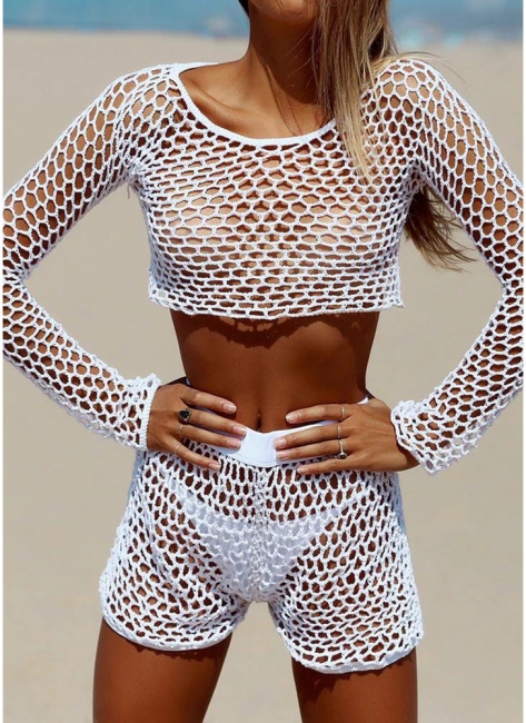 Hollow Out Beach Cover-Up Fishnet
