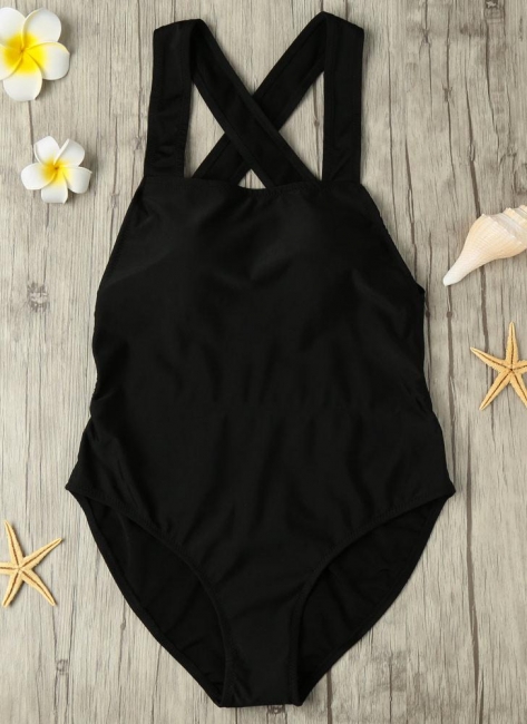 Sexy Backless Cross Strap Padded One Piece Swimsuits UK