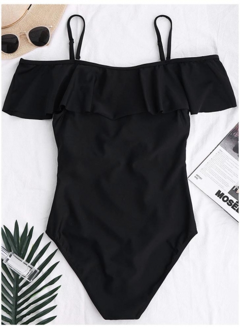 Women One Piece Bathing Suit UK Solid Spaghetti Strap High Waist Swimsuits UK Playsuit Jumpsuit Rompers