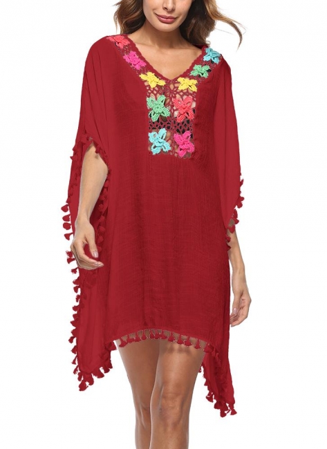 Crochet Lace Hollow Out Bohemian Loose Beach Wear Cover-up