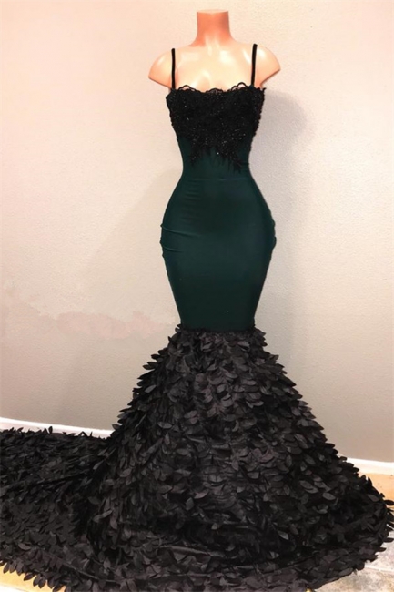 Mermaid Prom Dresses | Spaghetti Straps Sweep Train Evening Dresses BA8561