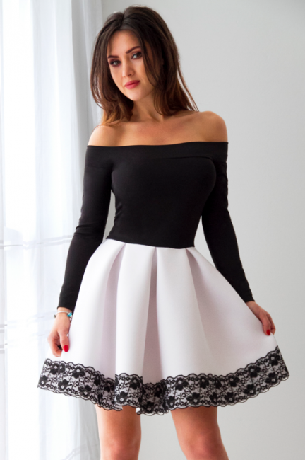 Simple Short Off-the-Shoulder Homecoming Dresses | Long Sleeves Lace  Hoco Dresses