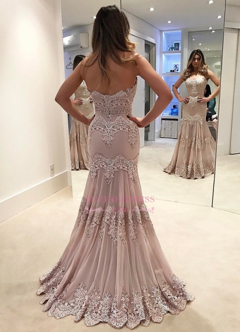 Chic Sweetheart Sleeveless Evening Dress | Open Back Mermaid Prom Dress