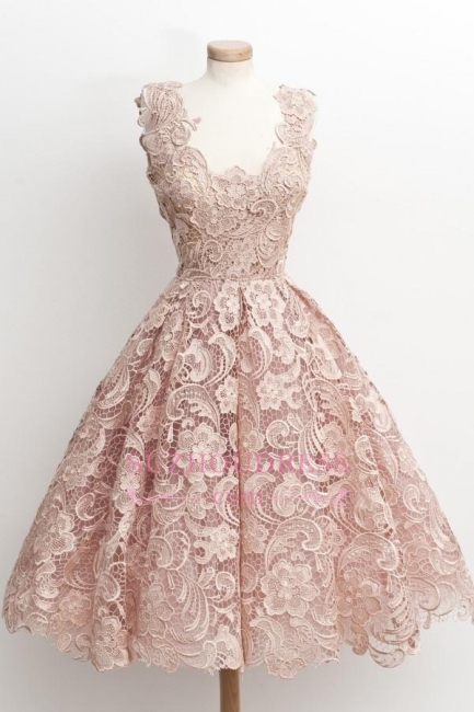 Lace  Short Sleeveless Simple A-Line Homecoming Dresses