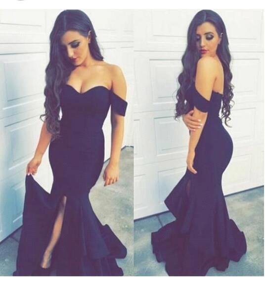 New Arrival Off the Shoulder Mermaid Evening Dress Sexy Long Split  Party Dresses