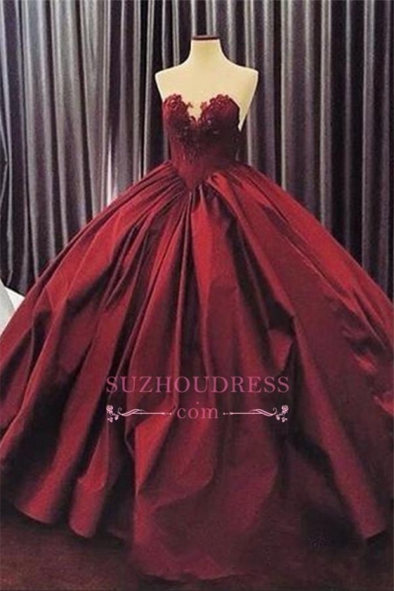 Appliques  Sweetheart Ball-Gown Sleeveless Elegant Prom Dress BA5292