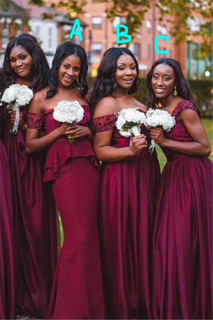 Latest Red Beading Long Bridesmaid Dress Popular Diverse Plus Size Wedding Dresses