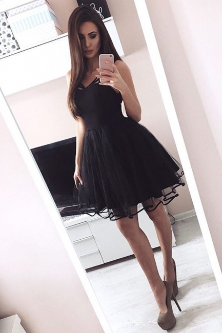 Little Black Short Homecoming Dresses  Online  Pretty Tulle Hoco Dress