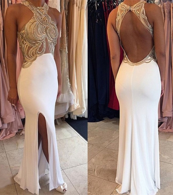 Sexy Halter Backless Evening Dress New Arrival Sleeveless Long Formal Occasion Dresses AE0140