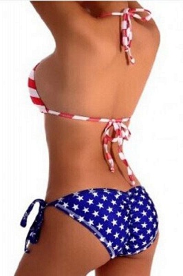 Printed American Flag Two-pieces Bikini set_2