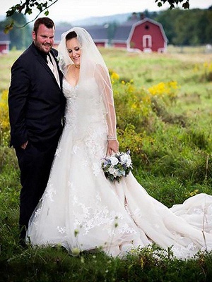 Glamorous Spaghetti Straps Court Train Sleeveless Tulle Wedding Dresses | Bridal Gowns On Sale_1