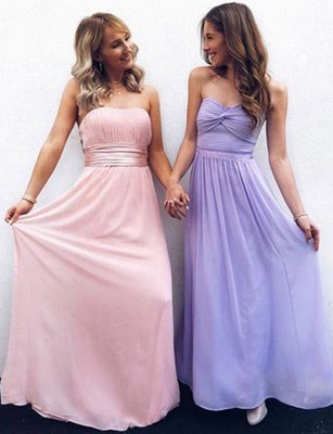 New Flattering Strapless Chiffon Long-Length Pretty Elegant Prom Dress Online | Suzhoudress UK_1