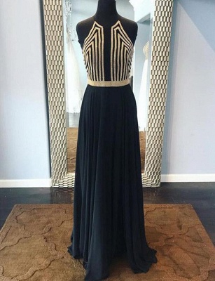 New Sparkly Sequins Flattering Sleeveless Halter Long-Length Elegant Prom Dress Online | Suzhoudress UK_1