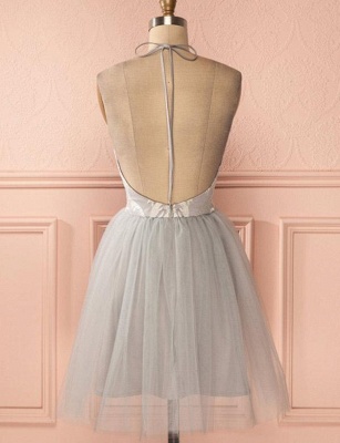 Glamorous Halter Tulle Flattering A-line Appliques Backless Homecoming Dress_3