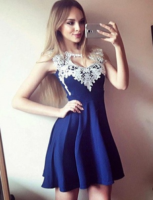 Jewel Flattering A-line Appliques Sleeveless Short Prom Homecoming Dress_1