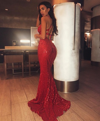 Elegant Red Lace-up Teenage Sexy Trumpet/Mermaid Floor-Length Online Prom Dress Sale | Suzhoudress UK_1