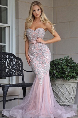 Elegant Sweetheart Shining Sequins Sexy Trumpet/Mermaid Teenage Floor-Length Online Prom Dress Sale | Suzhoudress UK_1