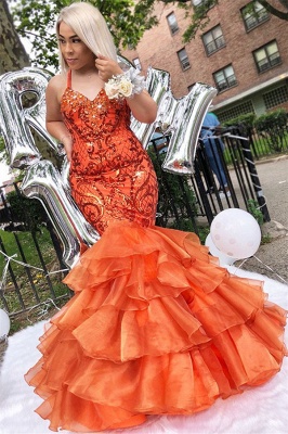 New Arrival Spaghetti Straps Sleeveless Appliques Rhinestones Mermaid Exclusive Prom Dresses UK | New Styles_1