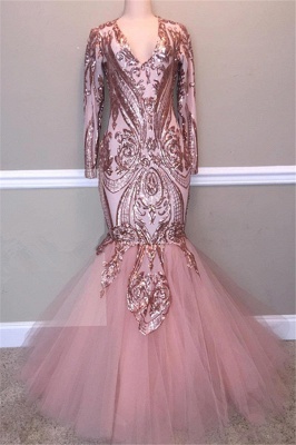 Amazing Sequins Princess A-line Long Prom Gowns | Spaghetti Straps Sexy Low Cut Evening Dress | Suzhou UK Online Shop_1
