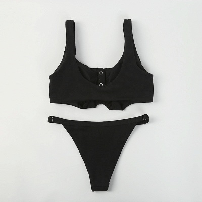 Modern Women Solid Color Bikini Set_10