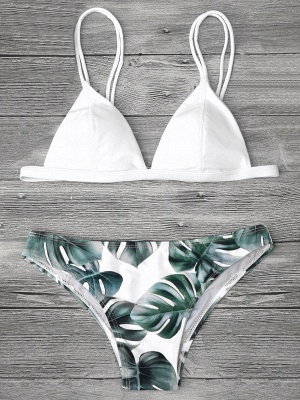 Modern Women Triangle Floral Print Bikini Set_17