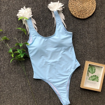Modern Women One-piece Swimsuit Solid High Cut Swimwear | Wing Bathing Suit_3