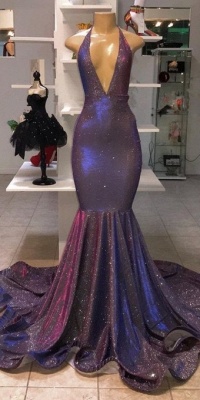 Sexy Sexy Low Cut Summer Sleeveless Prom Dresses | Halter Memaiad Sequins Evening Gowns | Suzhou UK Online Shop_3