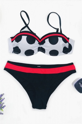 Sweetheart Straps Polka Dots Two-piece Bikini Sets_4