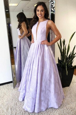 Glamorous Lace Jewel Prom Dresses | Ruffles Keyhole Sleeveless Evening Dresses_3