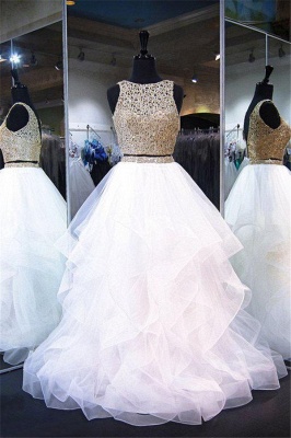 Lace Ruffle Ribbon Prom Dresses | Tulle  Sleeveless Evening Dresses_1