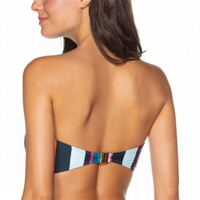 Colorful Bateau Strapless Sexy Two-piece Bikini Swimwears_7