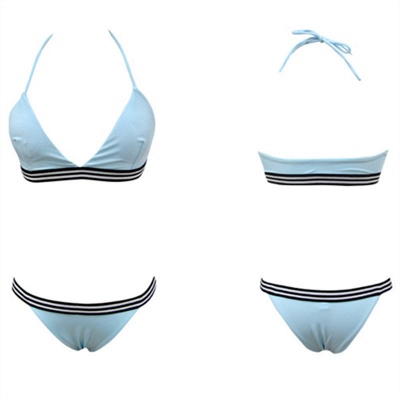 Triangle Pads Halter Two-piece Bikini Swimsuits_5