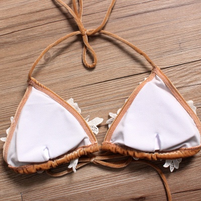 Shiny Sewing Diamonds Push-up Bra Triangle Bikini Swimsuits_5