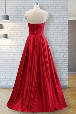 Strapless Beads Ruffles Prom Dresses Sleeveless Sexy Evening Dresses with Pocket_4