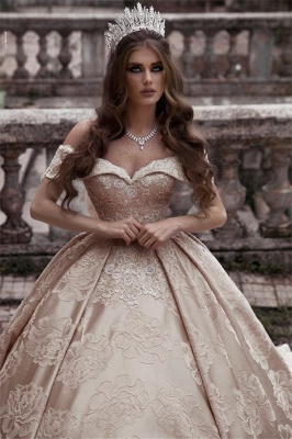 Chic Off-The-Shoulder Strapless Ball-Gown Wedding Dress | Bridal Gowns Online_3