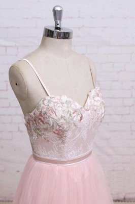 Glamorous Lace Appliques Spaghetti-Strap  Prom Dresses | Sheer Backless Bowknot Sleeveless Evening Dresses_2